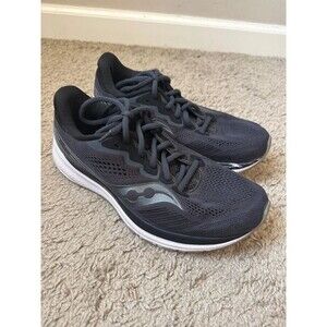 Saucony Ride Running Shoes Black Gray pwrrun Cushioned Sneakers